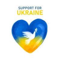 sinal de coração da bandeira ucraniana arte conceitual da bandeira ucraniana. apoiar a ilustração vetorial aquarela da Ucrânia. salvar da rússia