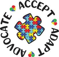 aceitar adaptar defender o autismo vetor