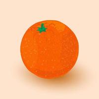 laranja madura fresca. fruta laranja plana. fruta orgânica. ilustração vetorial. nutrição orgânica natural. comida doce. vetor