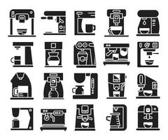 conjunto de ícones de aparelho de cafeteira vetor