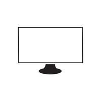 ícone de monitor. ícone de tela. ícone de monitor preto e branco. monitor isolado no fundo branco vetor