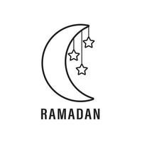 lua e estrela do vetor islâmico do ramadã