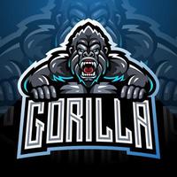 logotipo do mascote gorila irritado desain vetor