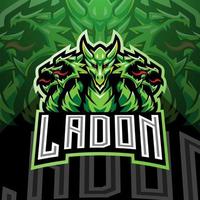 design do logotipo do mascote ladon esport vetor