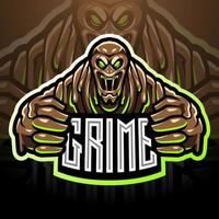 o logotipo da mascote grime esport vetor