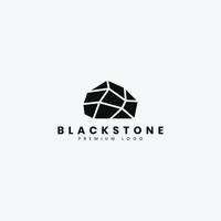 inspiração de vetor de logotipo de natureza de pedra preta, design de ilustração de pedra preta de logotipo simples minimalista moderno