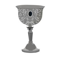 ilustração vetorial de copa medieval. a tigela de prata é medieval. taça de vinho de um cavaleiro. Isolado em um fundo branco.