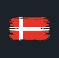 escova de bandeira da Dinamarca. bandeira nacional vetor