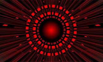 circuito de luz vermelha preto abstrato cibertecnologia zoom futurista vetor de fundo de design escuro