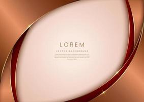 forma curvada de luxo abstrato elegante marrom e vermelho sobre fundo rosa claro com espaço de cópia para texto.