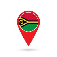 ponteiro de mapa com contry vanuatu. bandeira vanuatu. ilustração vetorial. vetor