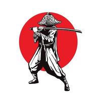 ilustração tradicional de samurai vetor