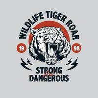 rugido de tigre para design de camiseta