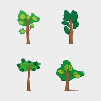 Conjunto de árvores florestais vetor