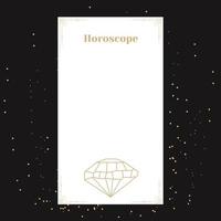 modelo para um horóscopo com um diamante. um pôster elegante para um horóscopo esotérico do zodíaco para um logotipo ou pôster em um fundo preto com estrelas vetor