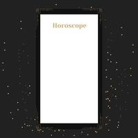 modelo para um horóscopo. um pôster elegante para um horóscopo esotérico do zodíaco para um logotipo ou pôster, em um fundo preto com estrelas vetor