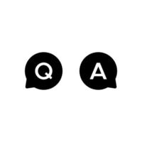 vetor de ícone de pergunta e resposta. q e um símbolo de sinal