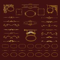 Elementos de design caligráfico. Divisores, quadros de diferentes formas. Vetor