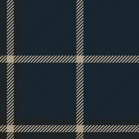 xadrez tartan escocês sem costura padrão em azul escuro, preto e branco. textura de tartan, xadrez, toalhas de mesa, camisas, roupas, vestidos, roupas de cama, cobertores e outros têxteis vetor