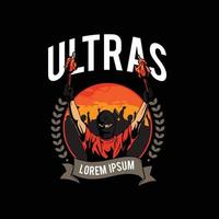 torcedor de futebol da ilustração de ultras vetor