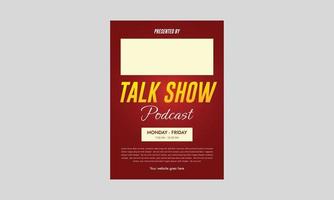 design de modelo de folheto de pod cast. design de folheto de podcast de talk show. canal de negócios de podcast para modelo. capa, tamanho a4, design de folheto vetor