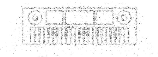 forma de teclado de padrão de pixel de círculo geométrico abstrato, design de conceito de instrumento de música ilustração de cor preta sobre fundo branco com espaço de cópia, vetor eps 10