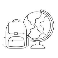 globo terrestre com saco de escola