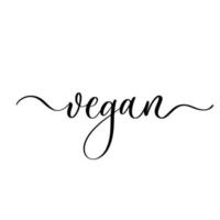 vegan - inscrição caligráfica vetorial com linhas suaves. vetor