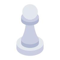 um design de ícone de peão de xadrez, estratégia em estilo isométrico moderno vetor
