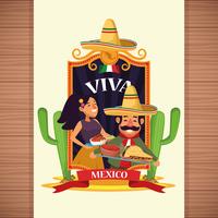 Desenhos animados de Viva México vetor