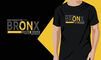 recurso de gráficos vetoriais de design de camiseta bronx vetor