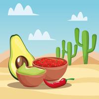 Desenhos animados de comida mexicana