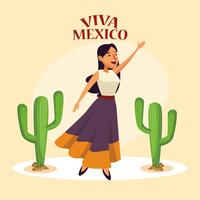 Desenhos animados de Viva México vetor