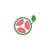 ilustração vetorial de design de logotipo de ícone de tomate vetor