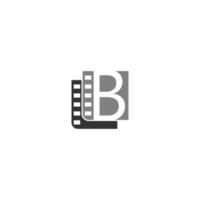 ícone da letra b no modelo de ilustração de tira de filme vetor
