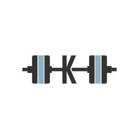 letra k com modelo de design de fitness de ícone de barra vetor