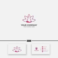 linha flor de lótus esporte ioga design de logotipo moderno vetor