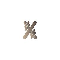 letra x embrulhada em ilustração de design de logotipo de ícone de corda vetor