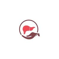 modelo de design de logotipo de ícone de fígado humano vetor