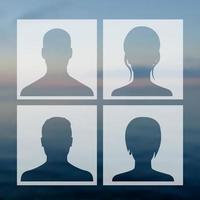 avatares definidos em quadrados transparentes