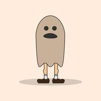 personagem de halloween fantasma doodle fofo. estilo minimalista dos desenhos animados. ilustração vetorial plana vetor