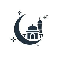 ícone de mesquita de vetor em moderno estilo plano isolado no fundo branco. design de símbolo para o design do seu site. ilustração vetorial
