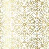 Golden Luxury Art Mandala Boho Seamless Pattern vetor