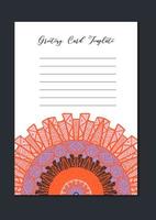 mandala oriental template card vetor