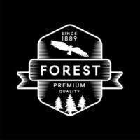 logotipo do espaço negativo da floresta vetor