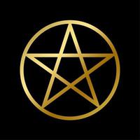 wicca pentagrama símbolo isolado estrela oculta vetor