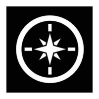 ícone de vetor de bússola em fundo preto
