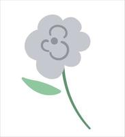 flor cinza vector isolada no fundo branco. elemento decorativo floral. lindo clipart de primavera ou verão isolado no fundo branco