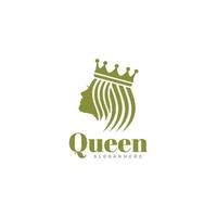 logotipo da rainha, logotipo de beleza. desenho vetorial. vetor