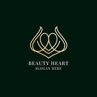design de logotipo de forma criativa de coração de beleza vetor